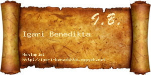 Igari Benedikta névjegykártya